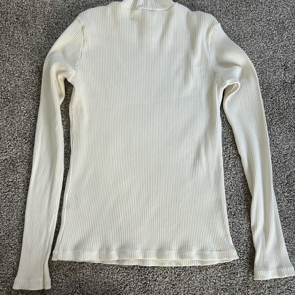 UNIQLO- Women's Cream Ribbed Long Sleeve Top- never worn